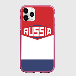 Чехол iPhone 11 Pro матовый Russia, цвет: 3D-малиновый