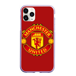 Чехол iPhone 11 Pro матовый Manchester United F C, цвет: 3D-светло-сиреневый
