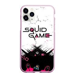 Чехол iPhone 11 Pro матовый SQUID GAME ИГРА В КАЛЬМАРА,, цвет: 3D-розовый