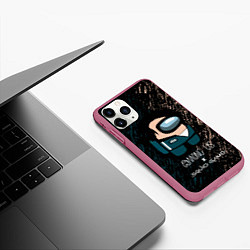 Чехол iPhone 11 Pro матовый Among us в Игре в кальмара, цвет: 3D-малиновый — фото 2