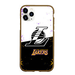 Чехол iPhone 11 Pro матовый Коби Брайант Los Angeles Lakers,, цвет: 3D-коричневый