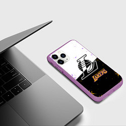 Чехол iPhone 11 Pro матовый Коби Брайант Los Angeles Lakers,, цвет: 3D-фиолетовый — фото 2