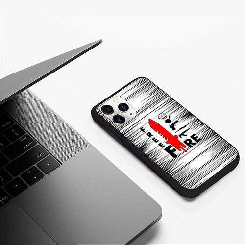 Чехол iPhone 11 Pro матовый Free Fire Фри Фаер, / 3D-Черный – фото 3