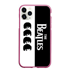 Чехол iPhone 11 Pro матовый The Beatles черно - белый партер, цвет: 3D-малиновый