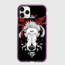 Чехол iPhone 11 Pro матовый ЗАКЛИНАНИЕ ИТАДОРИ СУКУНА, цвет: 3D-фиолетовый