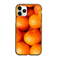 Чехол iPhone 11 Pro матовый Мандаринчик чик, цвет: 3D-коричневый