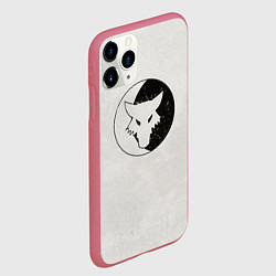 Чехол iPhone 11 Pro матовый Лунные волки ранний лого цвет легиона, цвет: 3D-малиновый — фото 2
