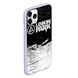Чехол iPhone 11 Pro матовый Линкин Парк Лого Рок ЧБ Linkin Park Rock, цвет: 3D-светло-сиреневый — фото 2