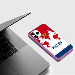 Чехол iPhone 11 Pro матовый Russia Team, цвет: 3D-фиолетовый — фото 2