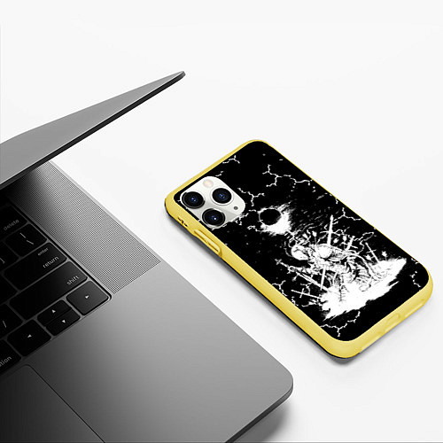 Чехол iPhone 11 Pro матовый Dark souls 2 / 3D-Желтый – фото 3