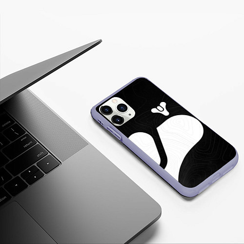 Чехол iPhone 11 Pro матовый DESTINY 2 LOGO WHITE / 3D-Светло-сиреневый – фото 3