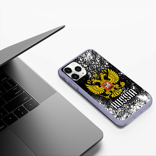 Чехол iPhone 11 Pro матовый Russia / 3D-Светло-сиреневый – фото 3