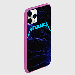 Чехол iPhone 11 Pro матовый METALLICA BLUE FLASH МЕТАЛЛИКА СИНИЕ МОЛНИИ, цвет: 3D-фиолетовый — фото 2