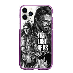 Чехол iPhone 11 Pro матовый THE LAST OF US ЧЁРНО БЕЛЫЙ, цвет: 3D-фиолетовый