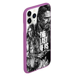 Чехол iPhone 11 Pro матовый THE LAST OF US ЧЁРНО БЕЛЫЙ, цвет: 3D-фиолетовый — фото 2