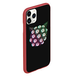 Чехол iPhone 11 Pro матовый Космический Кот Монстр, цвет: 3D-красный — фото 2