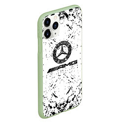 Чехол iPhone 11 Pro матовый Mercedes брызги красок,, цвет: 3D-салатовый — фото 2