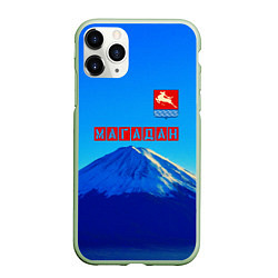 Чехол iPhone 11 Pro матовый Магадан герб, цвет: 3D-салатовый