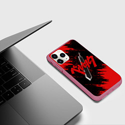 Чехол iPhone 11 Pro матовый БЕРСЕРК МЕЧ ГАТСА, цвет: 3D-малиновый — фото 2