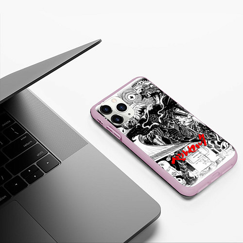 Чехол iPhone 11 Pro матовый АНИМЕ БЕРСЕРК BERSERK / 3D-Розовый – фото 3