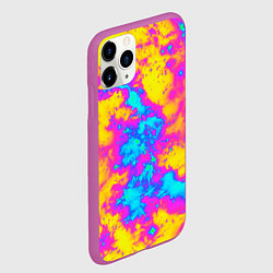 Чехол iPhone 11 Pro матовый Яркая абстракция космических красок, цвет: 3D-фиолетовый — фото 2