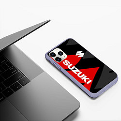 Чехол iPhone 11 Pro матовый SUZUKI СУЗУКИ RED LOGO, цвет: 3D-светло-сиреневый — фото 2
