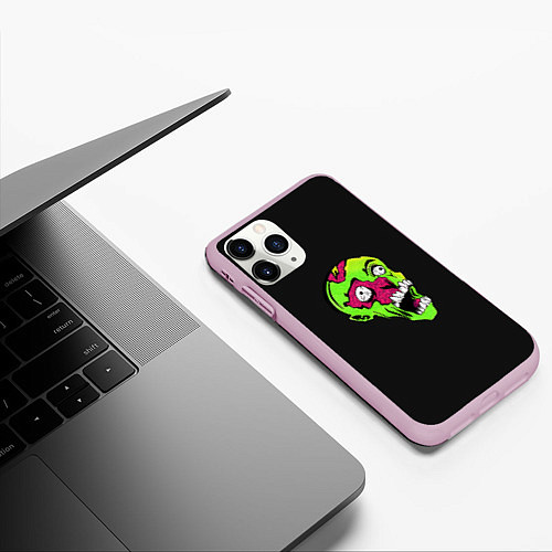 Чехол iPhone 11 Pro матовый Undead Cartoon Style / 3D-Розовый – фото 3