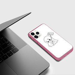 Чехол iPhone 11 Pro матовый Стеснительное приведение, цвет: 3D-малиновый — фото 2
