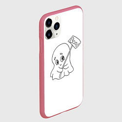 Чехол iPhone 11 Pro матовый Стеснительное приведение, цвет: 3D-малиновый — фото 2