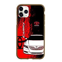 Чехол iPhone 11 Pro матовый Camry Toyota glitch, цвет: 3D-коричневый