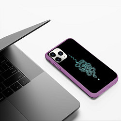 Чехол iPhone 11 Pro матовый Вьющаяся змея, цвет: 3D-фиолетовый — фото 2