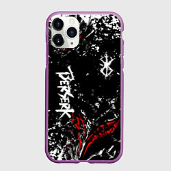 Чехол iPhone 11 Pro матовый Берсерк Черная маска, цвет: 3D-фиолетовый