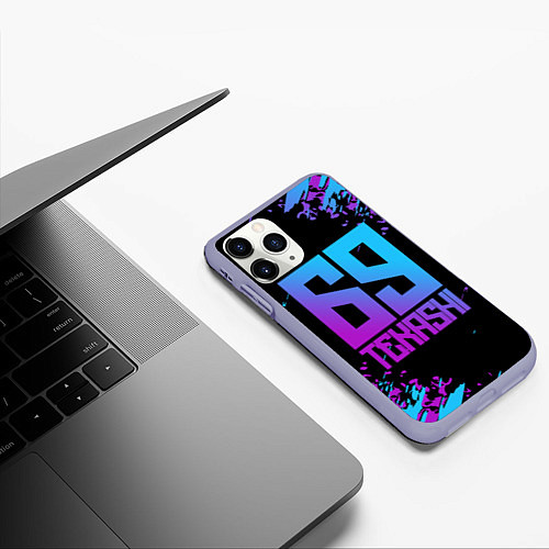 Чехол iPhone 11 Pro матовый SIX NINE 69 / 3D-Светло-сиреневый – фото 3