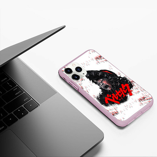 Чехол iPhone 11 Pro матовый BERSERK SCREAM БЕРСЕРК КРИК / 3D-Розовый – фото 3