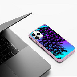 Чехол iPhone 11 Pro матовый GENSHIN NEON PATTERN SYMBOL НЕОН ЭМБЛЕМЫ, цвет: 3D-розовый — фото 2