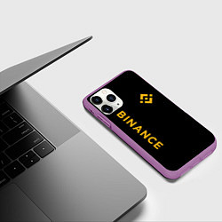Чехол iPhone 11 Pro матовый БИНАНС ЛОГО КАРБОН BINANCE LOGO, цвет: 3D-фиолетовый — фото 2