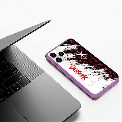 Чехол iPhone 11 Pro матовый Berserk Anime / 3D-Фиолетовый – фото 3