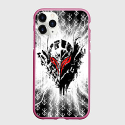 Чехол iPhone 11 Pro матовый Берсерк Berserk, цвет: 3D-малиновый