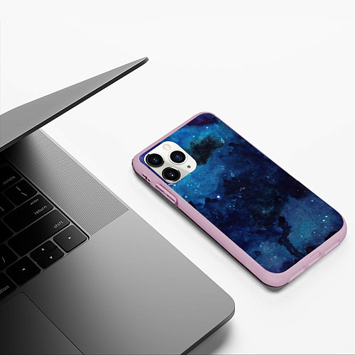 Чехол iPhone 11 Pro матовый Темнота глубин / 3D-Розовый – фото 3