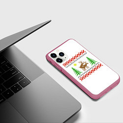 Чехол iPhone 11 Pro матовый Олени sexy, цвет: 3D-малиновый — фото 2