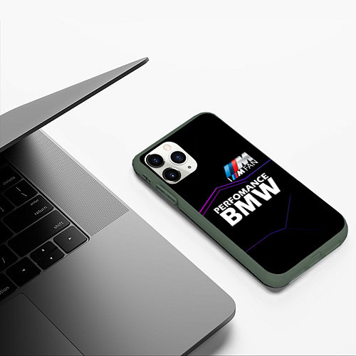 Чехол iPhone 11 Pro матовый BMW фанат / 3D-Темно-зеленый – фото 3