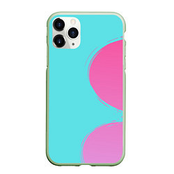 Чехол iPhone 11 Pro матовый Розово-голубой градиент, цвет: 3D-салатовый