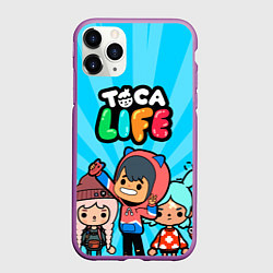 Чехол iPhone 11 Pro матовый Toca Life: Friends, цвет: 3D-фиолетовый
