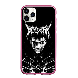 Чехол iPhone 11 Pro матовый БЕРСЕРК ЯРОСТНОЕ ЛИЦО ГАТСА НА СПИНЕ КЛЕЙМО, цвет: 3D-малиновый