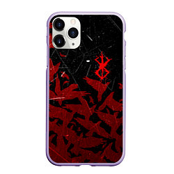 Чехол iPhone 11 Pro матовый БЕРСЕРК КЛЕЙМО ЛОГО СТАЯ ВОРОН, RED CROW, цвет: 3D-светло-сиреневый