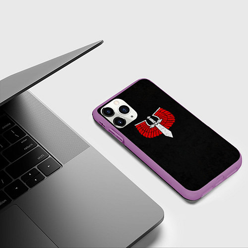 Чехол iPhone 11 Pro матовый Темные ангелы до Ереси цвет легиона / 3D-Фиолетовый – фото 3