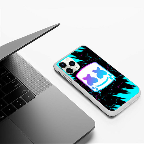 Чехол iPhone 11 Pro матовый MARSHMELLO NEON: МАРШМЕЛЛО НЕОН / 3D-Белый – фото 3