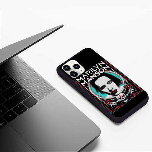 Чехол iPhone 11 Pro матовый Marilyn Manson - We are chaos / 3D-Черный – фото 3