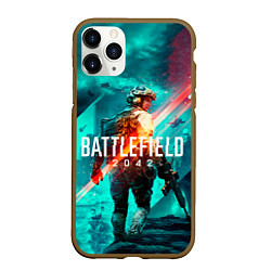 Чехол iPhone 11 Pro матовый Battlefield 2042 игровой арт, цвет: 3D-коричневый