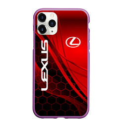 Чехол iPhone 11 Pro матовый LEXUS RED GEOMETRY ЛЕКСУС, цвет: 3D-фиолетовый